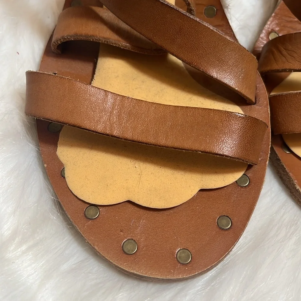 Foot Petals Tatiana Brown Strappy Wedge Sandal